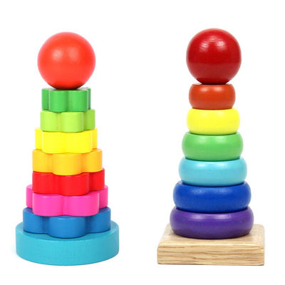 5.51in hölzernes Montessori Baby-Spielwaren-Buchenholz Teether