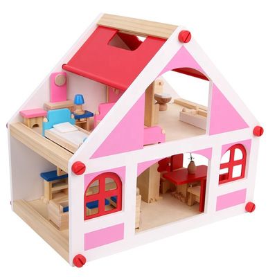 Miniatur 37.5cm Casa-Weinlese-hölzerne Puppenhaus-Möbel-s DIY