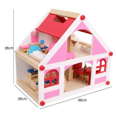 Miniatur 37.5cm Casa-Weinlese-hölzerne Puppenhaus-Möbel-s DIY