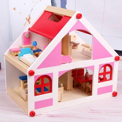 Miniatur 37.5cm Casa-Weinlese-hölzerne Puppenhaus-Möbel-s DIY