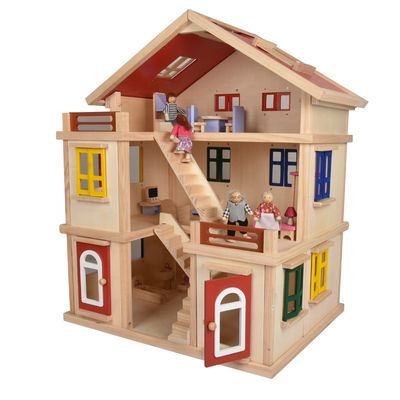 Garagen-Mini Dollhouse Furniture Wooden Miniature-Puppenhaus der Kinddiy 55.5cm