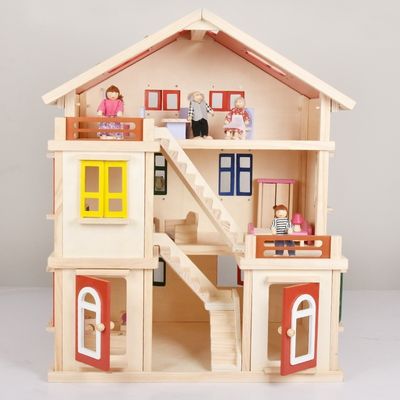 Garagen-Mini Dollhouse Furniture Wooden Miniature-Puppenhaus der Kinddiy 55.5cm