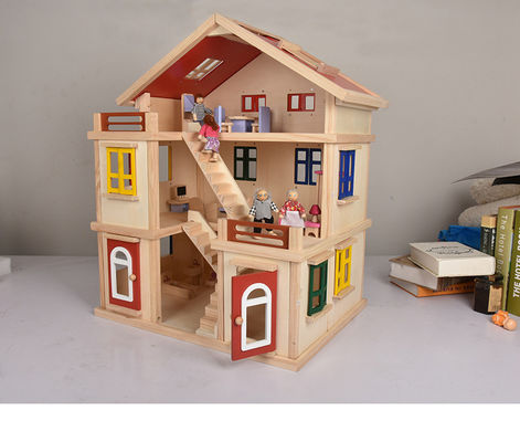 Garagen-Mini Dollhouse Furniture Wooden Miniature-Puppenhaus der Kinddiy 55.5cm