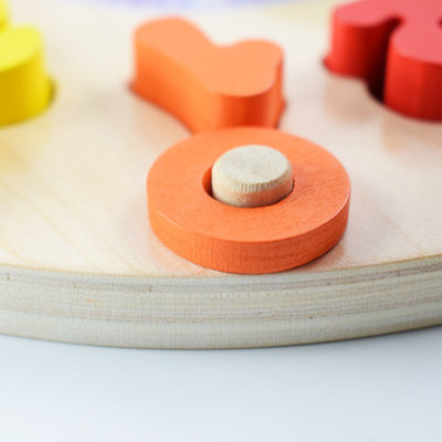 Geometrie-Uhr-hölzernes Puzzlespiel nummeriert Montessori, der Spielzeug zählt