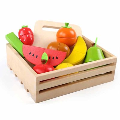 Farbiger 19cm hölzerner Frucht-Ausschnitt stellte Toy Kid Education ein
