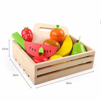 Farbiger 19cm hölzerner Frucht-Ausschnitt stellte Toy Kid Education ein