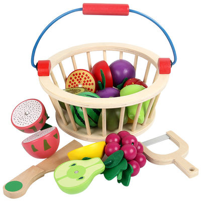 Farbiger 19cm hölzerner Frucht-Ausschnitt stellte Toy Kid Education ein
