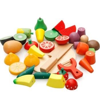 Farbiges hölzernes Gemüse der Simulations-ISO9001 spielt hölzerne Spiel-Frucht