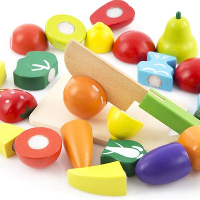 Farbiges hölzernes Gemüse der Simulations-ISO9001 spielt hölzerne Spiel-Frucht