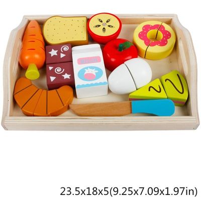 Wasserfarbe 1.94in, das hölzerner Frucht-Ausschnitt Küchen-Rollen-Spiel einstellte