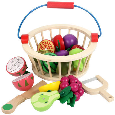 Magnetischer 10.5cm hölzerner Frucht-Ausschnitt stellte hölzernes Obstkorb-Spielzeug ein