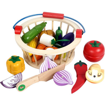 Magnetischer 10.5cm hölzerner Frucht-Ausschnitt stellte hölzernes Obstkorb-Spielzeug ein