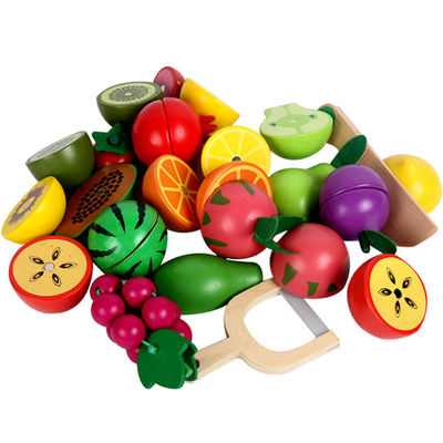 Magnetischer 10.5cm hölzerner Frucht-Ausschnitt stellte hölzernes Obstkorb-Spielzeug ein