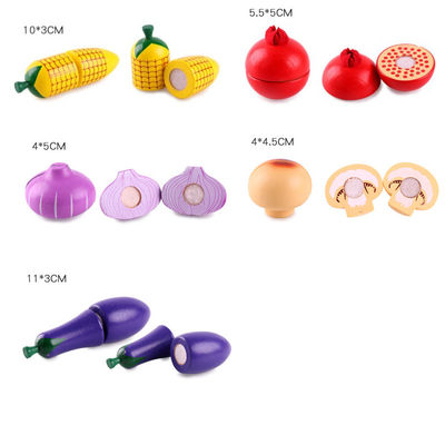 Das Kochen stützt 5.5cm hölzerne Rollen-Spiel-Nahrungsmittelmagnetische Frucht-Spielwaren