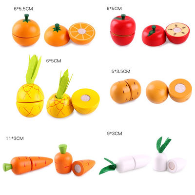 Das Kochen stützt 5.5cm hölzerne Rollen-Spiel-Nahrungsmittelmagnetische Frucht-Spielwaren