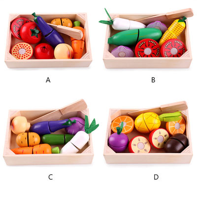 Das Kochen stützt 5.5cm hölzerne Rollen-Spiel-Nahrungsmittelmagnetische Frucht-Spielwaren