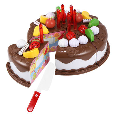 Stellte hölzerner Frucht-Ausschnitt DIY 5.9inch Geburtstags-Kuchen Toy Plastic ein