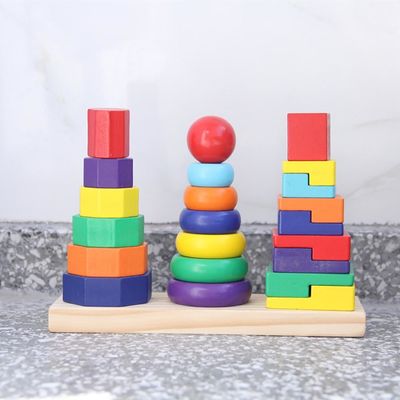 Geometrische hölzerne Bausteine Toy Sorting Board des Stapler-21cm