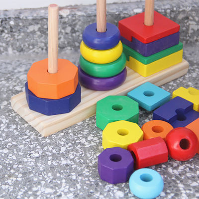 Geometrische hölzerne Bausteine Toy Sorting Board des Stapler-21cm