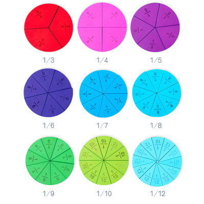 Zahl-Puzzlespiel-Brett-hölzerne Bruch-Puzzlespiel-Lehrmittel Karten-Mathe-11Pcs