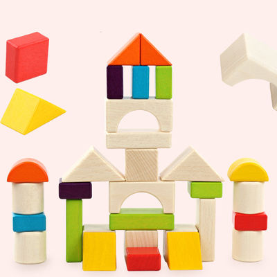 Großes 15cm Schloss-hölzerne Bausteine Toy Stacking 30 Stücke