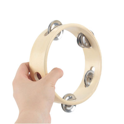 Hölzerner musikalischer Spielwaren BeBe 15cm Handbell-hölzernes Tamburin-Baby