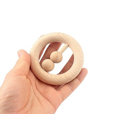 Handbell 6 bewegen hölzernes sicheres Tambor Buchenholz Teethers Teether Schritt für Schritt fort