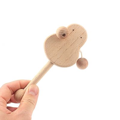Handbell 6 bewegen hölzernes sicheres Tambor Buchenholz Teethers Teether Schritt für Schritt fort