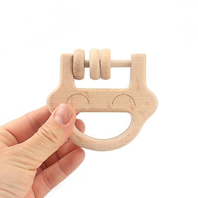 Handbell 6 bewegen hölzernes sicheres Tambor Buchenholz Teethers Teether Schritt für Schritt fort