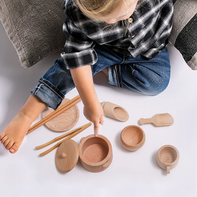 Hölzerne Miniaturküche des Geschirr-8.9cm stellte hölzernes kochendes gesetztes Spielzeug ein