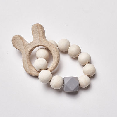 Schmuck-Häkelarbeit zahnender Ring Personalised Organic Wooden Teethers