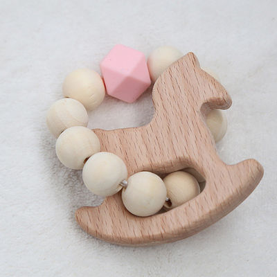Schmuck-Häkelarbeit zahnender Ring Personalised Organic Wooden Teethers