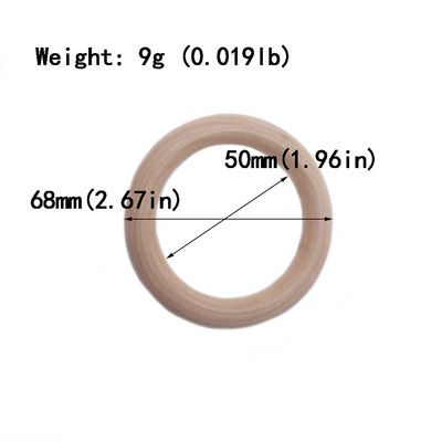 Armband DIY 55mm hölzerner zahnender Toy Beech Wood Teething Rings