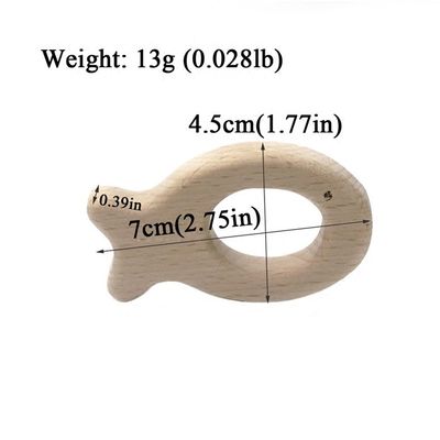 Buche handgemachter 55mm hölzerner zahnender Toy Natural Wood Teethers Necklace