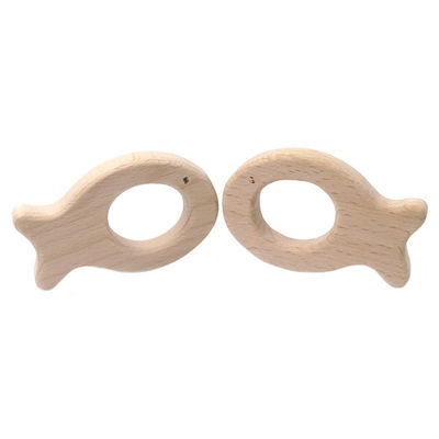Buche handgemachter 55mm hölzerner zahnender Toy Natural Wood Teethers Necklace