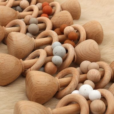 Buchenholz Teether natürlicher hölzerner Bunny Teether des Kaninchen-5.12in