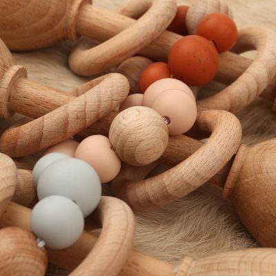Buchenholz Teether natürlicher hölzerner Bunny Teether des Kaninchen-5.12in