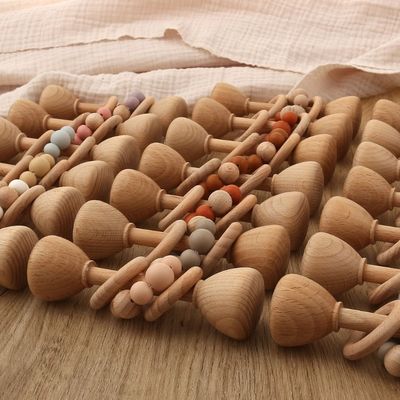 Buchenholz Teether natürlicher hölzerner Bunny Teether des Kaninchen-5.12in