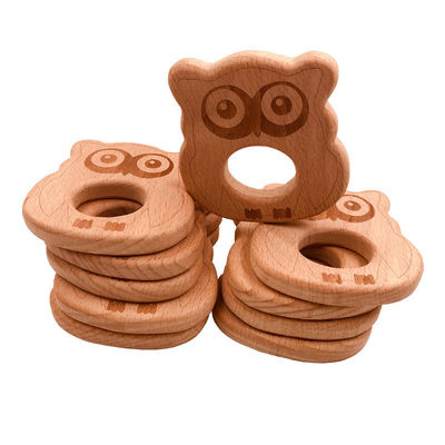 Halsketten-hängendes hölzernes Zahnenspielzeug ISO9001 hölzernes Tier-Teether