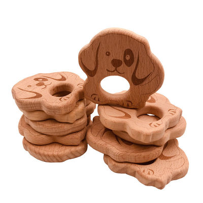 Halsketten-hängendes hölzernes Zahnenspielzeug ISO9001 hölzernes Tier-Teether