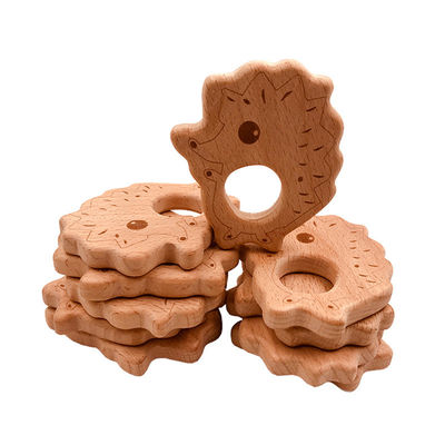 Halsketten-hängendes hölzernes Zahnenspielzeug ISO9001 hölzernes Tier-Teether