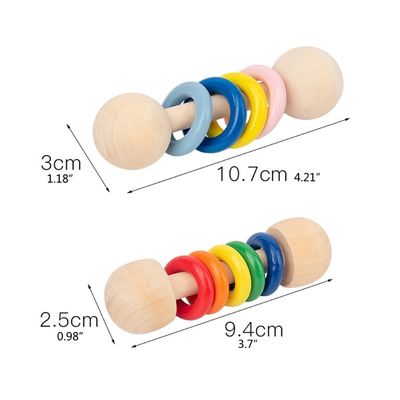 Hölzernes Geklapper Ring Montessori Wooden Teethers Safe des Turnhallen-Nagetier-10.7cm