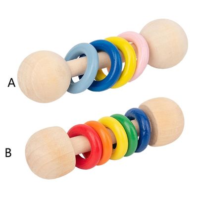 Hölzernes Geklapper Ring Montessori Wooden Teethers Safe des Turnhallen-Nagetier-10.7cm