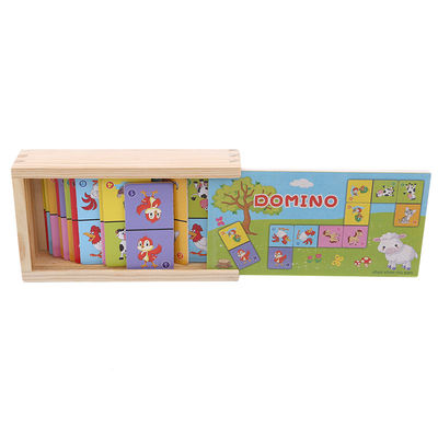 Domino-Würfel der Patience-4cm verwirren hölzerne Dominos für Kleinkinder