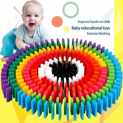 2cm automatischer Domino-Ziegelstein, der Toy Train Puzzle Natural Colored legt