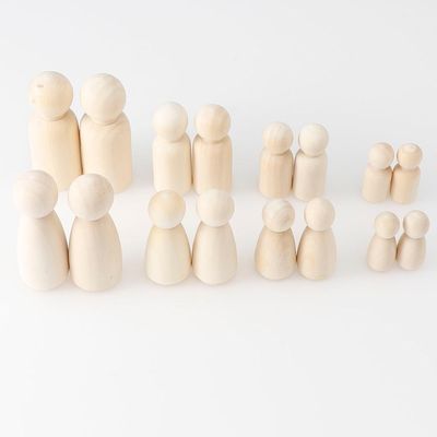 Hölzerne Peg Dolls Blank ISO9001 Malerei des Handwerks-100Pcs