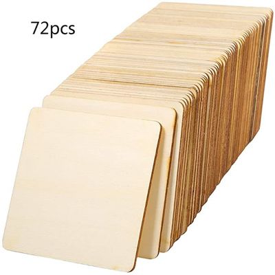 unfertiges Holz des Quadrat-3x3 macht Quadrat-hölzerne Scheiben des freien Raumes der Malerei-7.5cm in Handarbeit