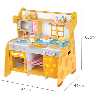 Hölzerne Miniaturküche der Familien-66cm stellte hölzernen Toy Kitchen Accessories ein