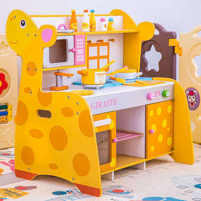 Hölzerne Miniaturküche der Familien-66cm stellte hölzernen Toy Kitchen Accessories ein