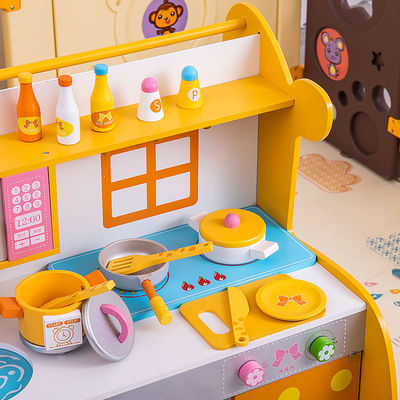 Hölzerne Miniaturküche der Familien-66cm stellte hölzernen Toy Kitchen Accessories ein